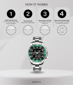 Messoud horloge - Emerald Steel