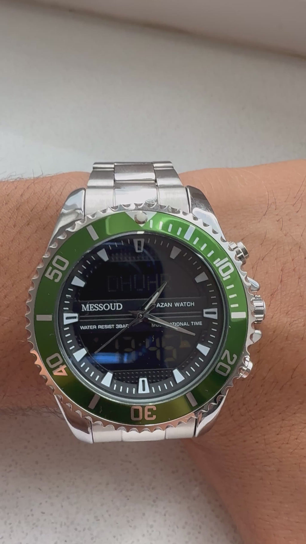 Messoud horloge - Emerald Steel